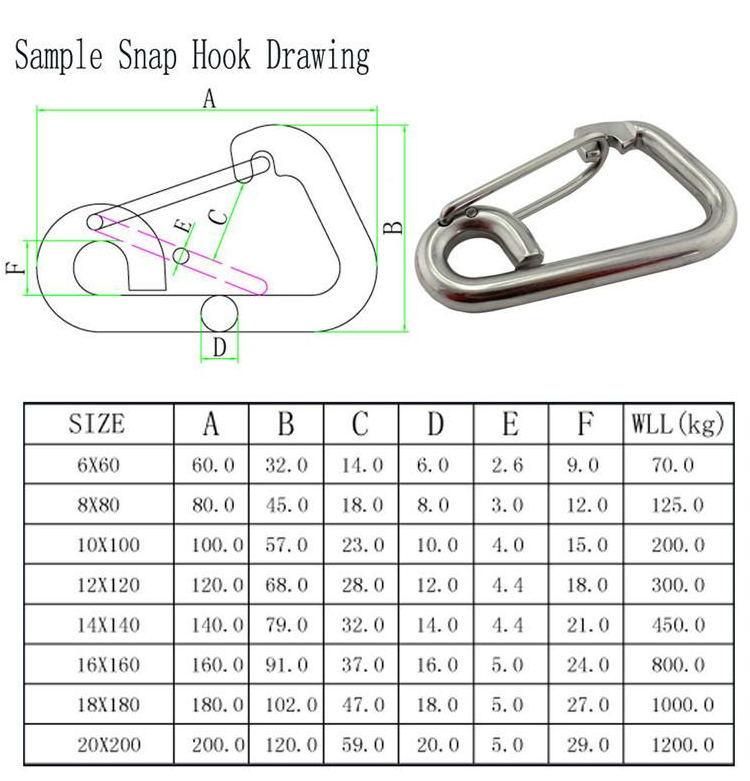Snap Hook Simplex SS304 /316 with Eye in Hot Sale