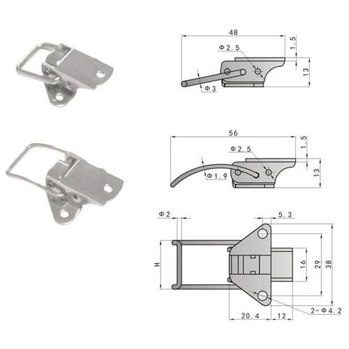 Luggage and Flight Case Small Steel Butterfly Toggle Latch