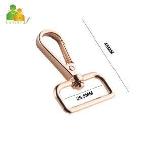 Customzied Factory Price Rose Color Bag Hook, Zinc Alloy Metal Hook, Dog Hook, Carabiner Hook for Lanyard