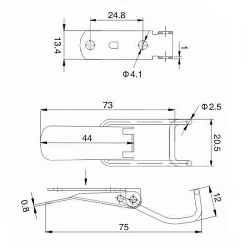 Spring Claw Toggle Latch with Safety Catch