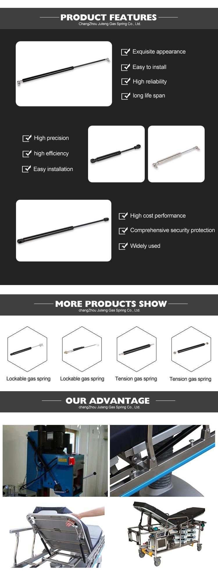 Easy Installation Lift Gas Spring 1500n for Wall Bed