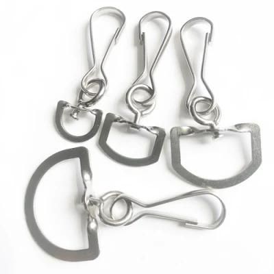 Metal Silver Swivel Lanyard Simplex Hook Clip with Tail