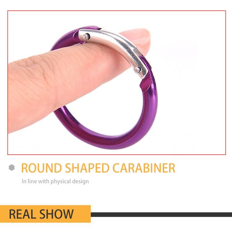 Mini Round Shaped Aluminum Carabiner Buckle Pack Spring Clip