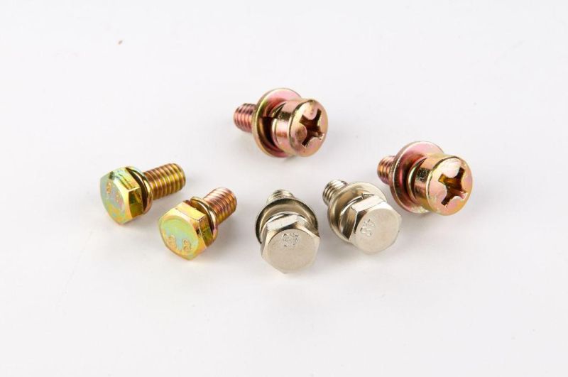 Customized Good Quality Slotted Screws with Cross Recessed, Hexagon Flange Bolts, Zinc Plating Bolts, M6 M8 M9 M12 Hexagon Bolts and Stainless Steel Bolt