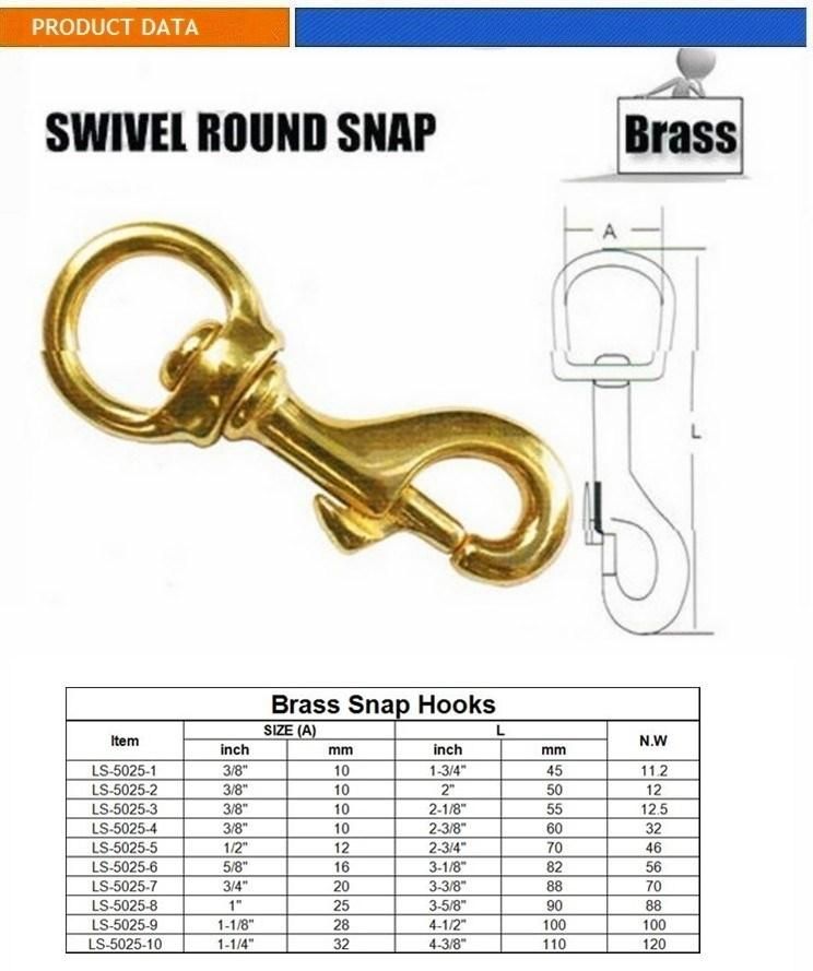 Fashion High Quality Brass Dog Collar Hardware Snap Hook
