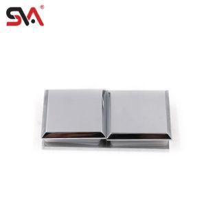 Mirror / Sanding-Nickel Toughened Glass 180 Degree Connect Two Glass Clamp