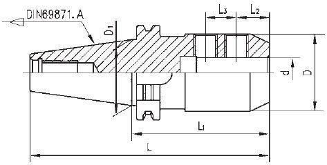 End Mill Arbors for CNC DIN69871 Shank