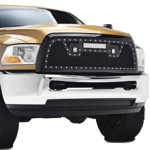 Dodge RAM PU 1500 Torch Series LED Light Grille Single 2 - 3&quot; LED Cubes 1 - 13.5&quot; Light Bar for off-Road Use Only