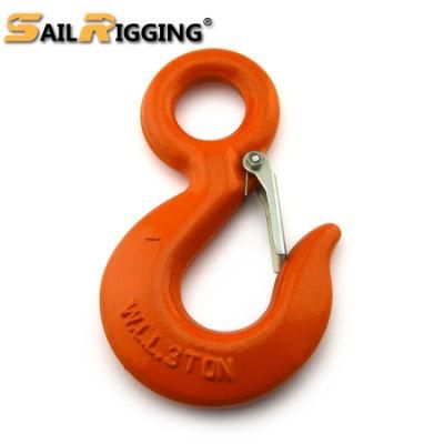 Us Type A320 Galvanized Alloy Steel Drop Forged Locking Lifting Eye Hook with Safety Latch