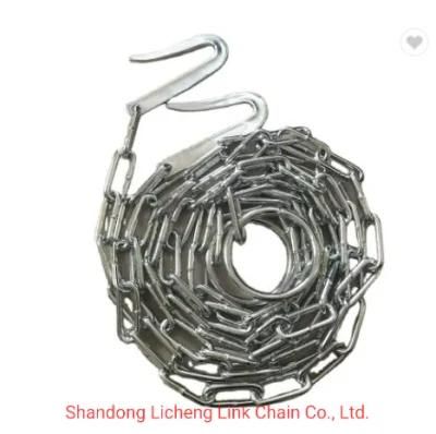 Metal Link Pet Product Animal Chains 7mm X 8&prime; with One Ring 8mm X 4&quot; and One Hook Cow Chain