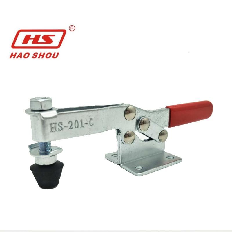 HS-201-C Haoshou China Wholesaler Hand Tool Woodworking Quick Adjustable Hrizontal Toggle Clamp Used on Fixture