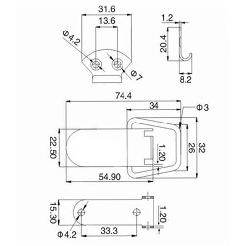Standard Grades Spring Fasteners Lever Latch Lock
