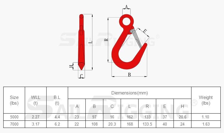 Rigging Hardware G80 Eye Tube Large Open Hook