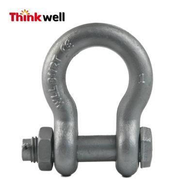 G2130 Forged Galvanized Steel Safety Pin Bow Shackle