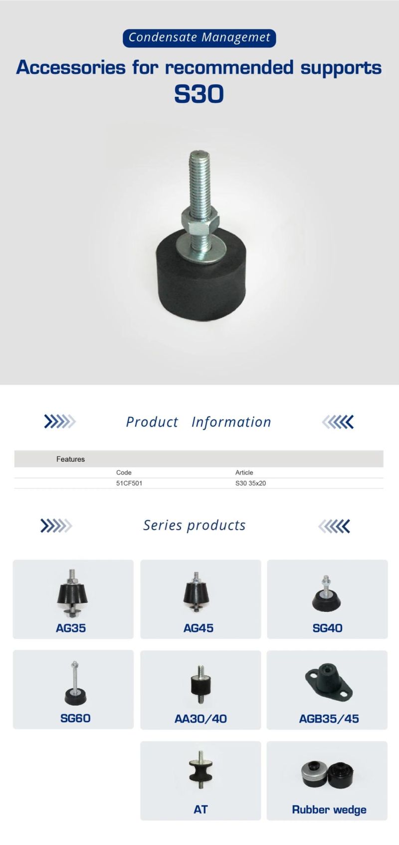 Rubber Damper for Industry Air Conditioner Bracket Rubber Antivibrator Quality
