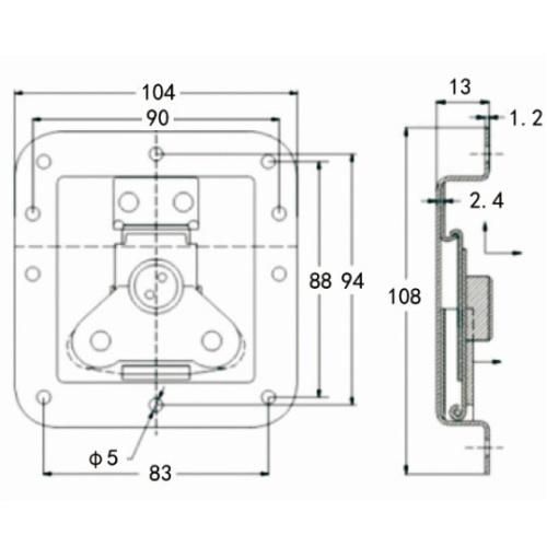 Stainless Steel 304 Polish Air Case Hasp/Latch