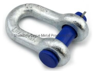 G2150 Us Type Bolt and Nut Safety Dee Shackle with Yellow Pin