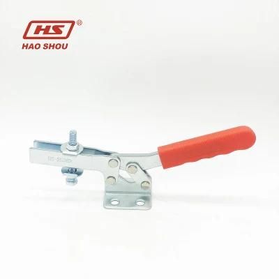 HS-25382 617lbs Flange Base Zinc-Plated Horizontal Handle Toggle Clamp for Woodworking