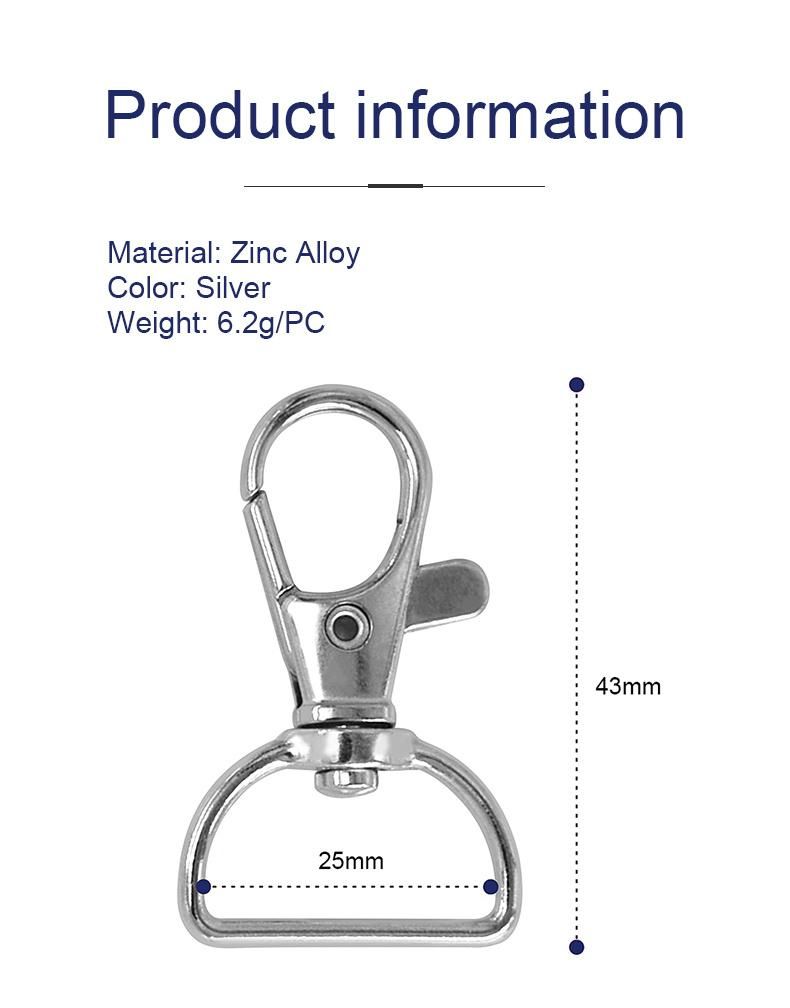 Metal Bags Strap Buckles Lobster Clasp Collar Carabiner Snap Hook DIY Keychain Bag Part Accessories