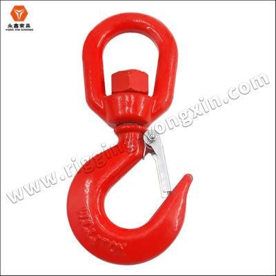 Painted Red Grade 80 Alloy Swivel Hoist Hook 2 Ton 3 Ton 5 Ton 7 Ton 11 Ton