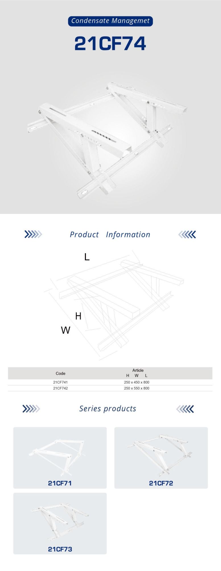 Air Conditioner Bracket Welded Brackets 21CF741 250*450*800mm