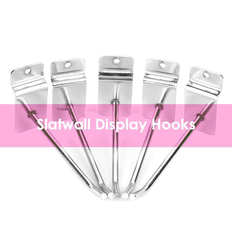 Shopfitting Chrome Metal Steel Slatwall Wire Display Hook with Cap