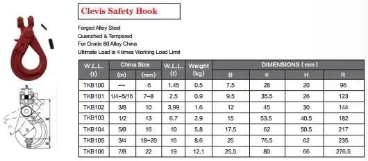 Factory Price High Quality G80 Clevis Safety Hook