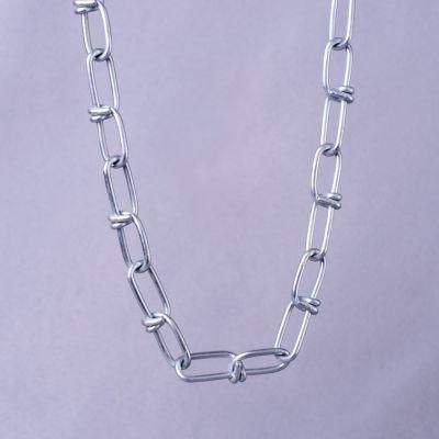 Galvanized DIN5686 Weldless Knotted Chain Double Loop Chain