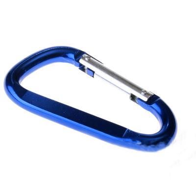 China Factory Wholesale Fashion Metal D Shape Keychain, Key Ring Aluminium Carabiner Clip