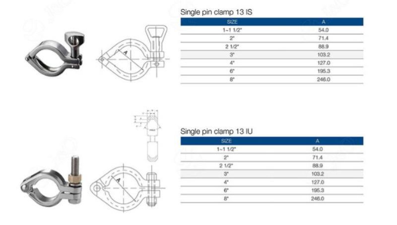 Hygienic Stainless Steel Casting Three Pieces Clamp 13 ISO-3p