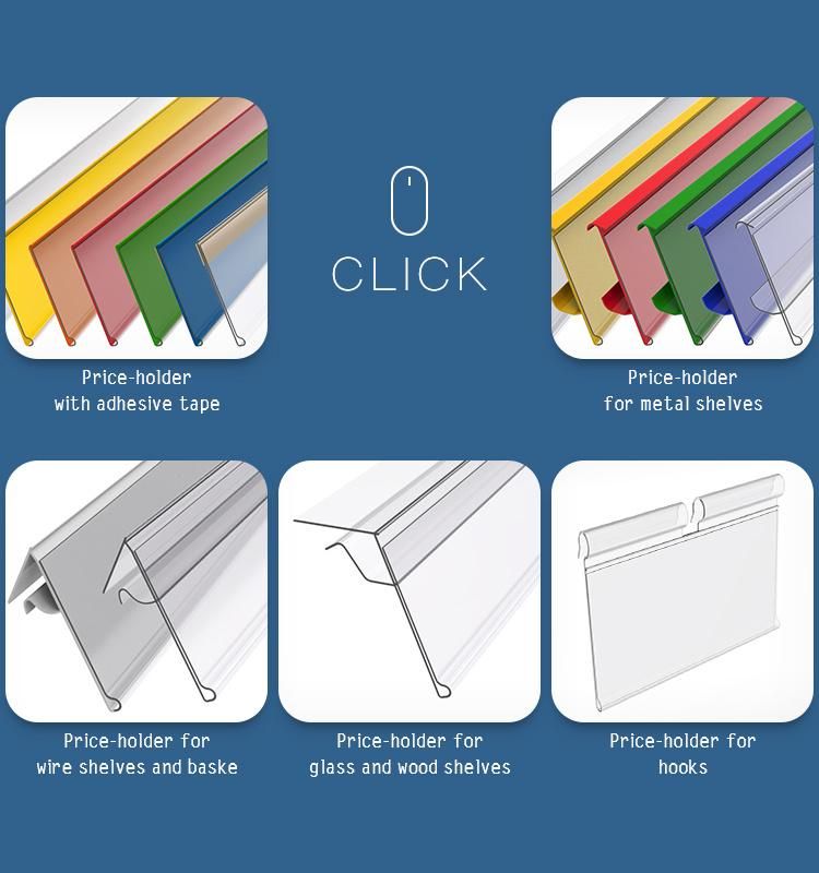 Plastic Retail Store Price Rail Tag Data Strip with Light
