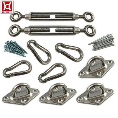 Heavy Duty Marine Grade Stainless Square Sun Shade Sail Hardware Kits