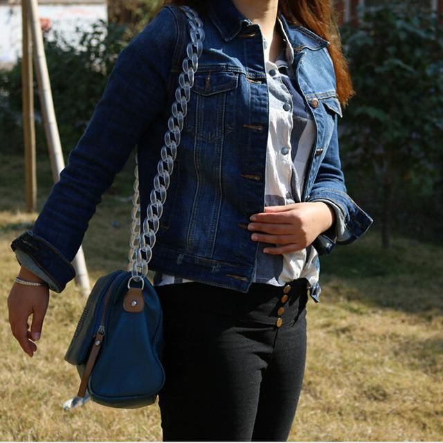 Safe Chic Black Decorative Plastic Shoulder Chain for Bag Accessories