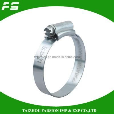 Galvanized Steel Worm Screw British Type V Band Automotive Hose Clamp for Flexible Hose Pipe