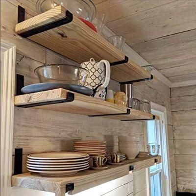 Rustic Farmhouse Iron Metal Wall L Shelf Bracket with Edge