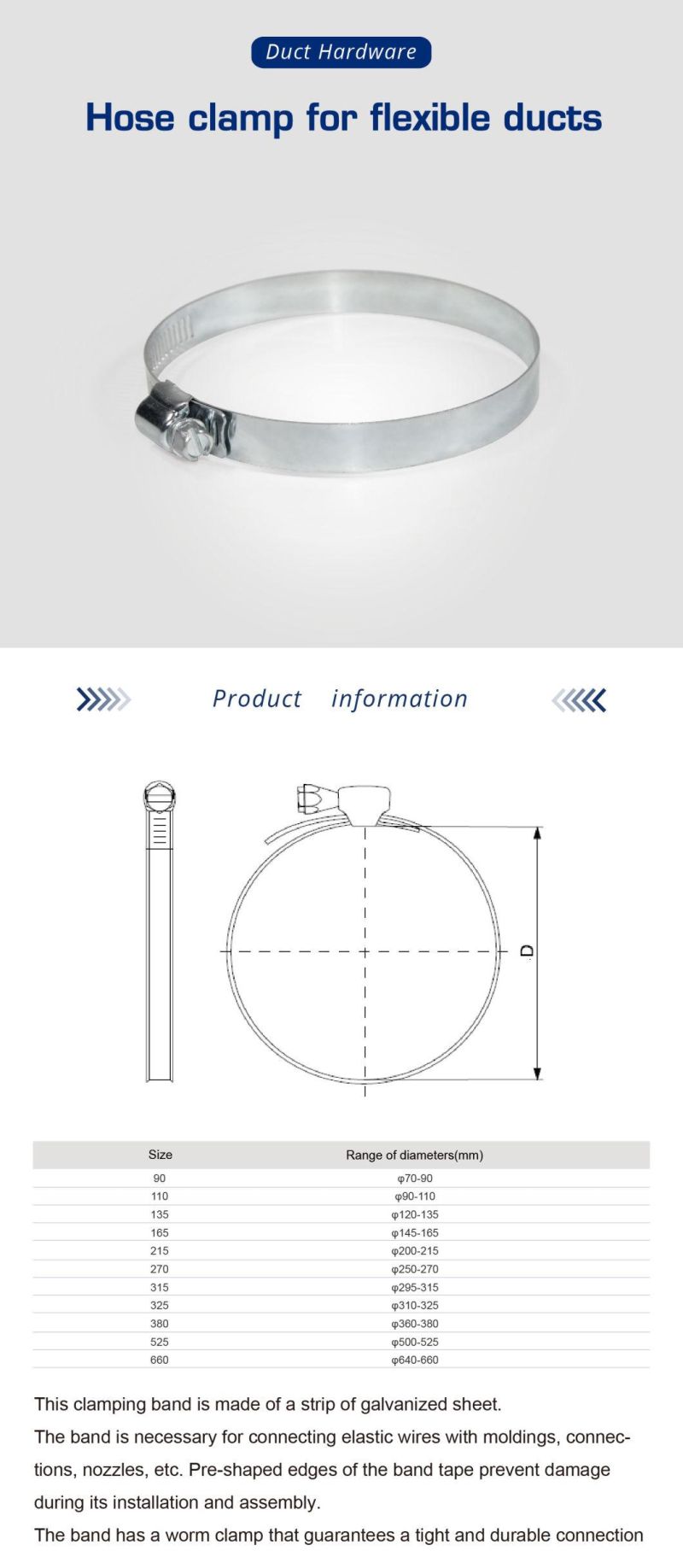 DIN3017 Stainless Steel Fastener Germany Hose Clamps