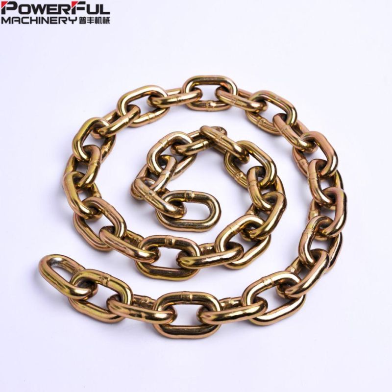 Gold Plated Alloy Steel G70 Transport Binder Chain with Clevis Hook