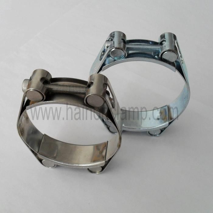 Stainless Steel Double Bolt Super Heavy Duty Hose Clamp