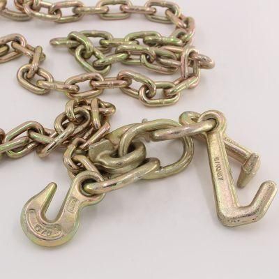 Rigging Forged Hardware G70 Chain Grade Galvanized Alloy Double Hook Chain R-T-J Shape Combination