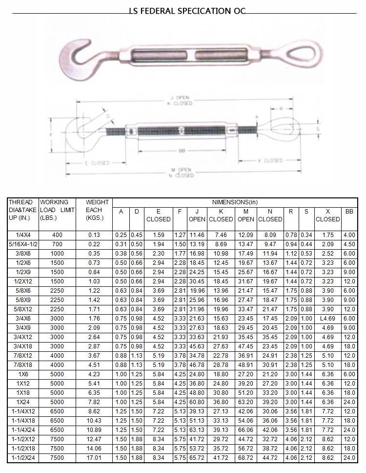 Turnbuckle Frame Type with Hook&Hook