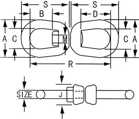 Us Type G402 Connecting Chain Swivel with Double Eyes