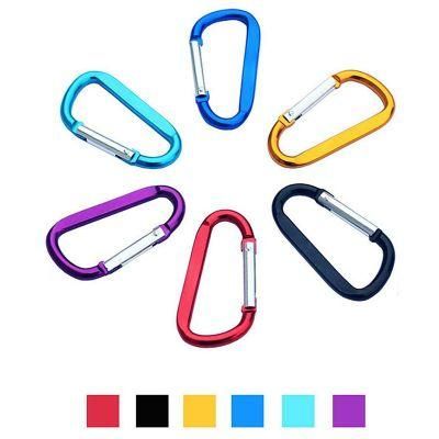 Customized D Shape Flat Wire Aluminium Alloy Carabiner Metal Carabiner for Promotion