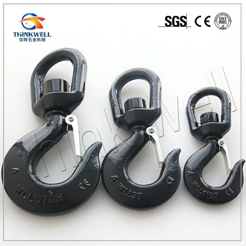 Forged S322 Hoist Swivel Hook with Safety Latch