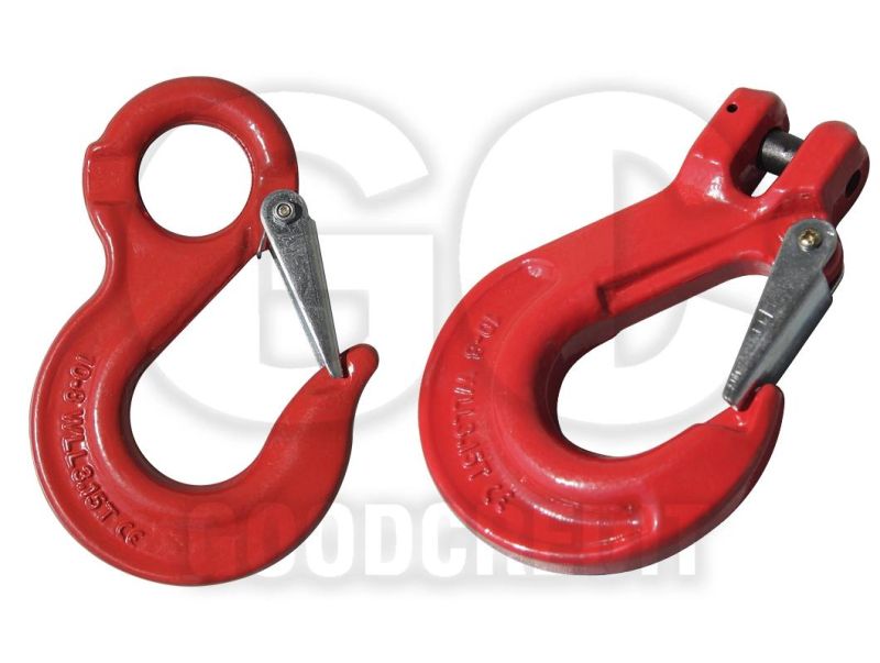 Rigging Hardeware G80 Forged Eye Selflock Hook for Lifting