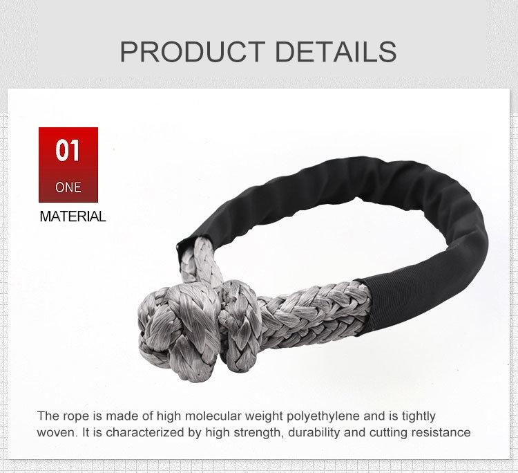 UHMWPE Winch Soft Shackle off Road Recovery Rope