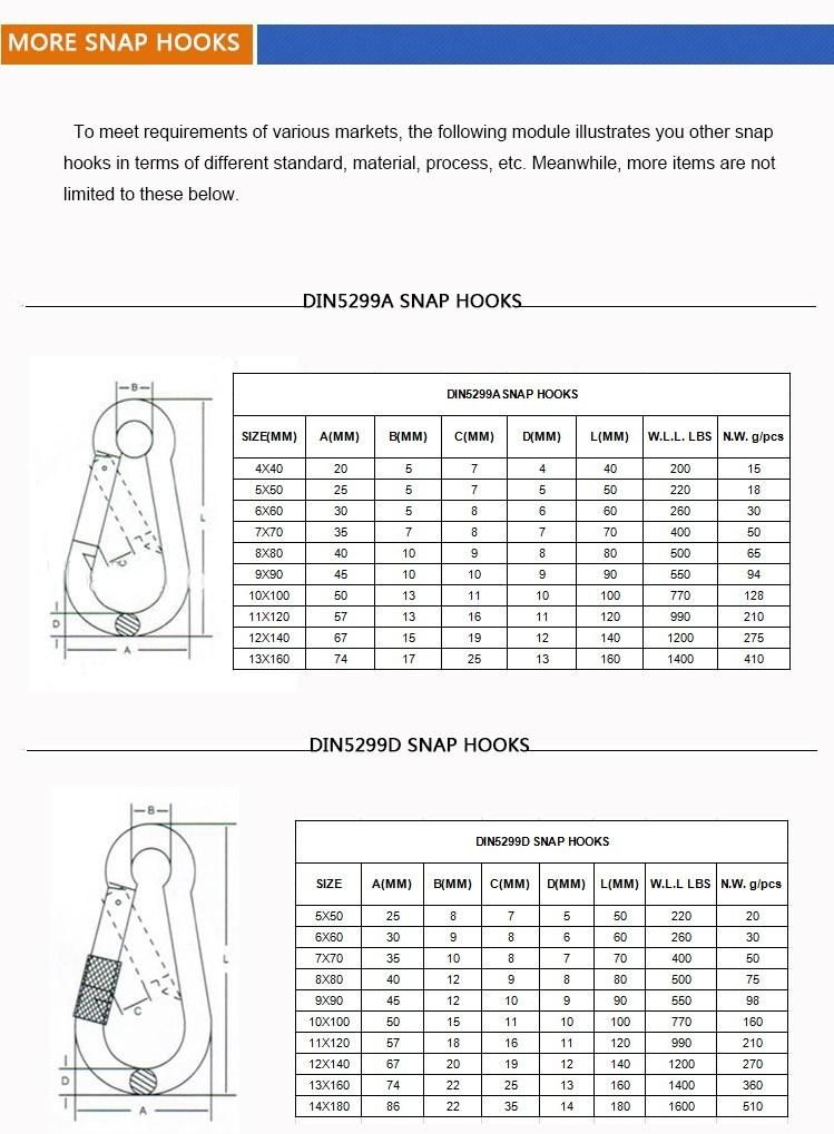 Spring Hook Safety Snap Hook Eyelet Hooks