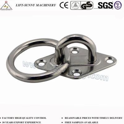 304 316 Stainless Steel Diamond Pad Eye Plate with Ring