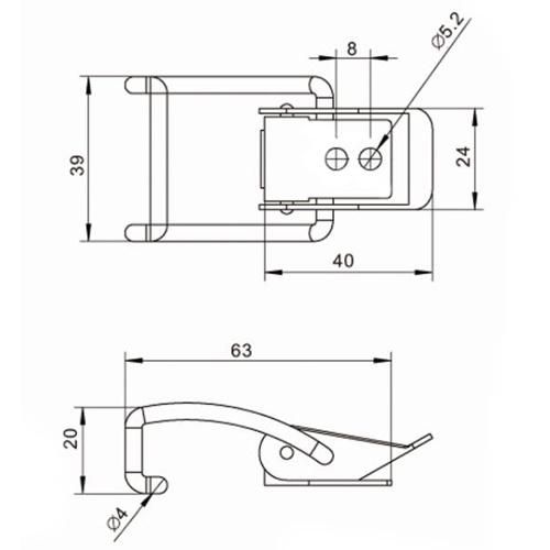 Steel Toggle Latch with Small Hook