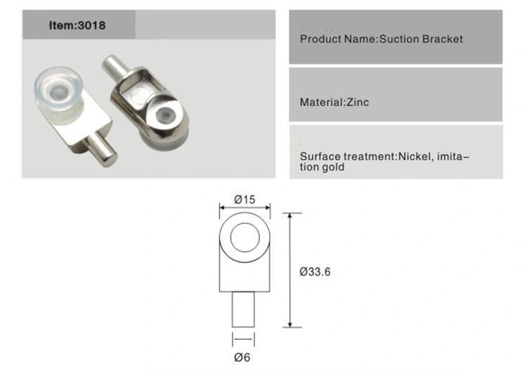 Hardware Accessories Zinc Alloy Plastic 9.3G Connector Fasteners Suction Bracket