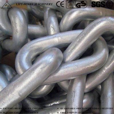 48mm Galvanized Steel Chain Grade U2/U3 Studless Link Anchor Chain